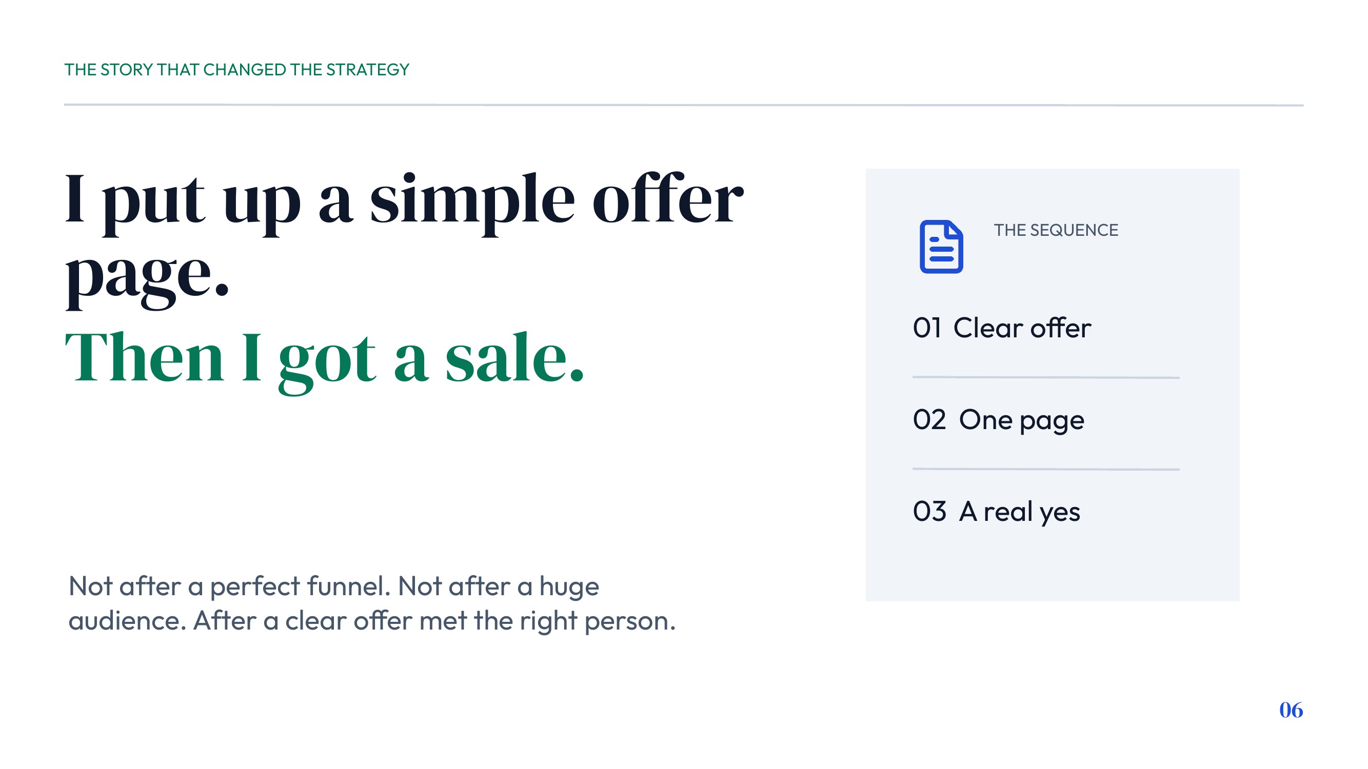 The Sale That Started With One Simple Page
