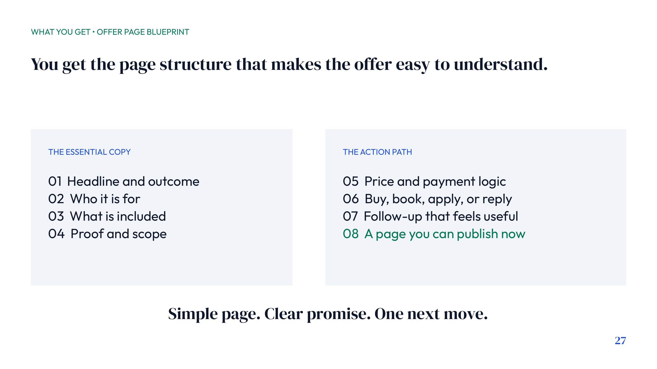You Get the Simple Offer Page Blueprint
