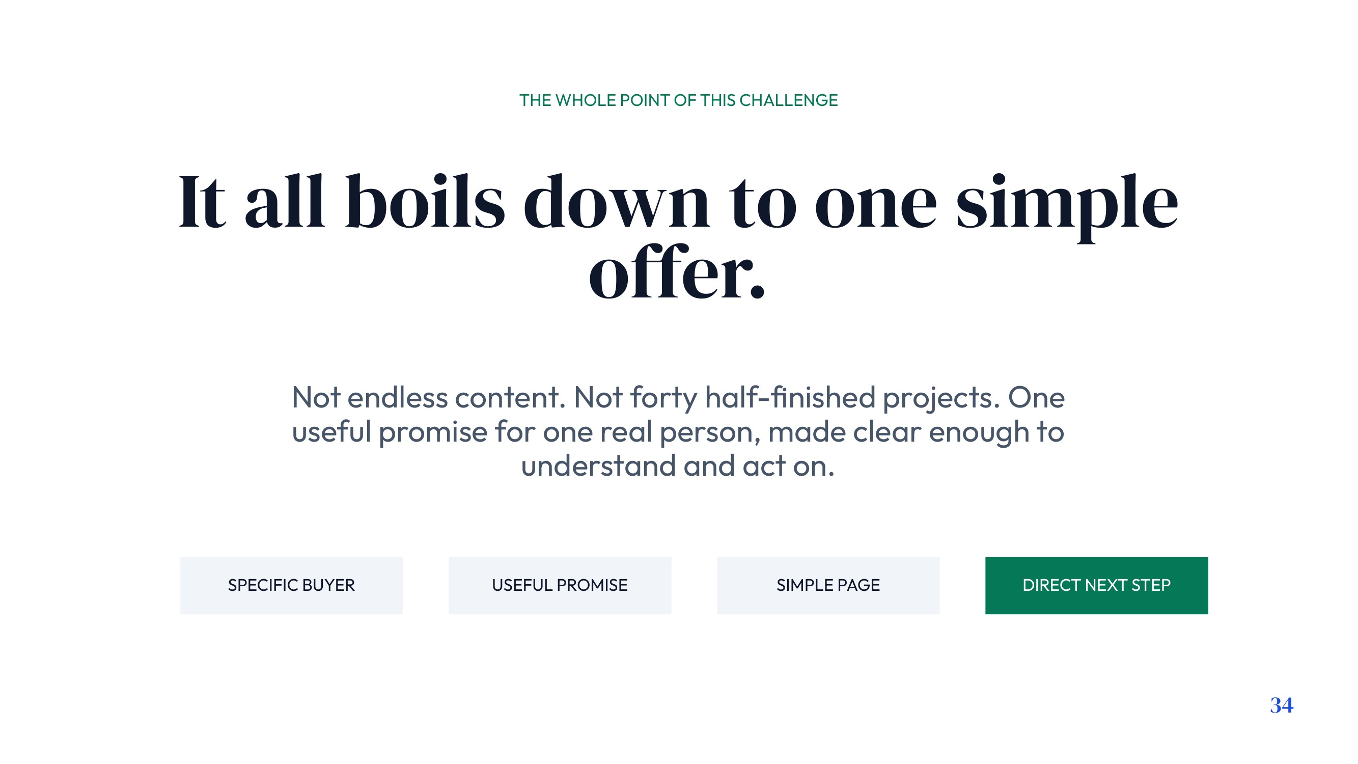 It All Boils Down to One Simple Offer