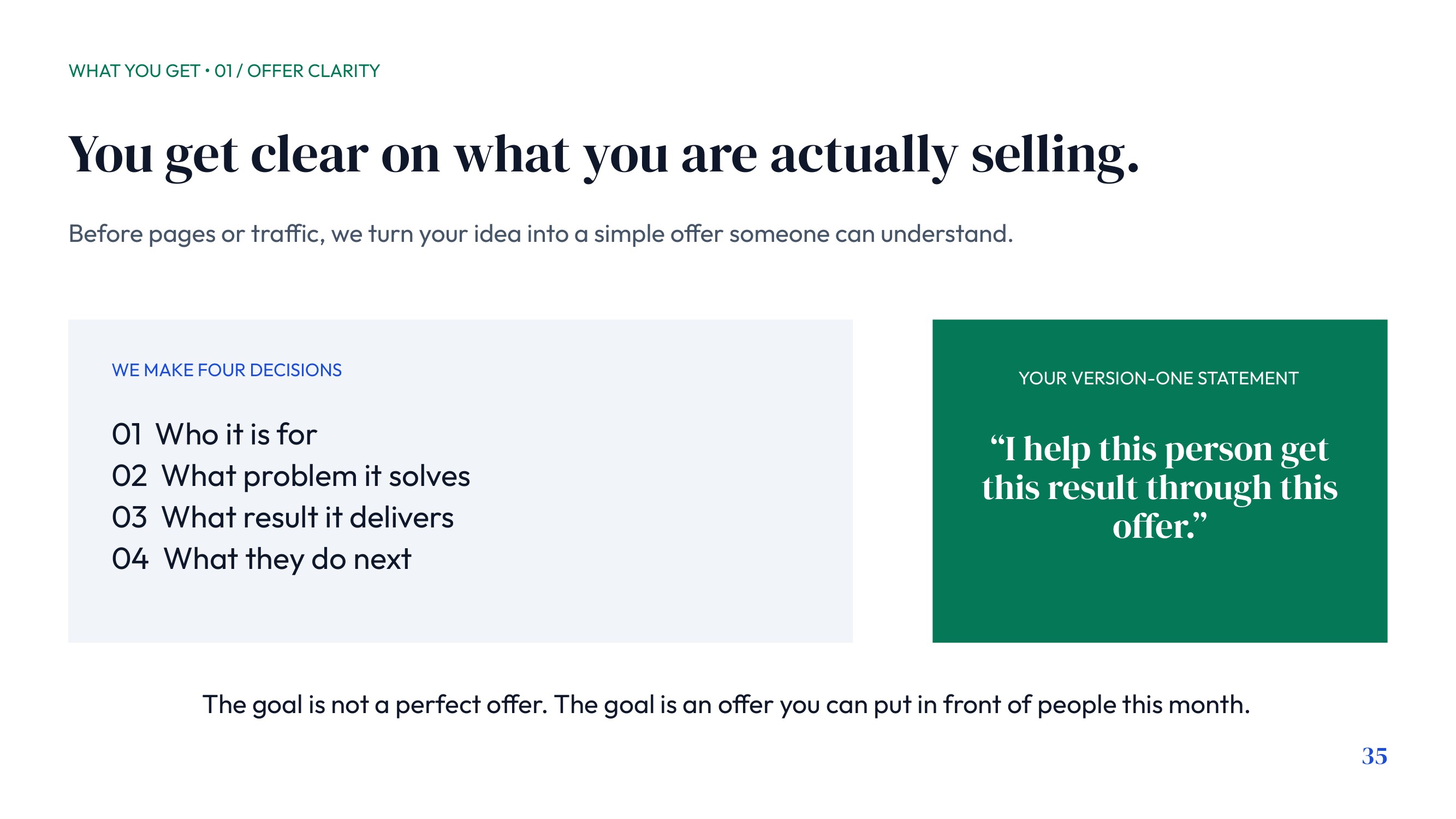 What You Get Offer Clarity